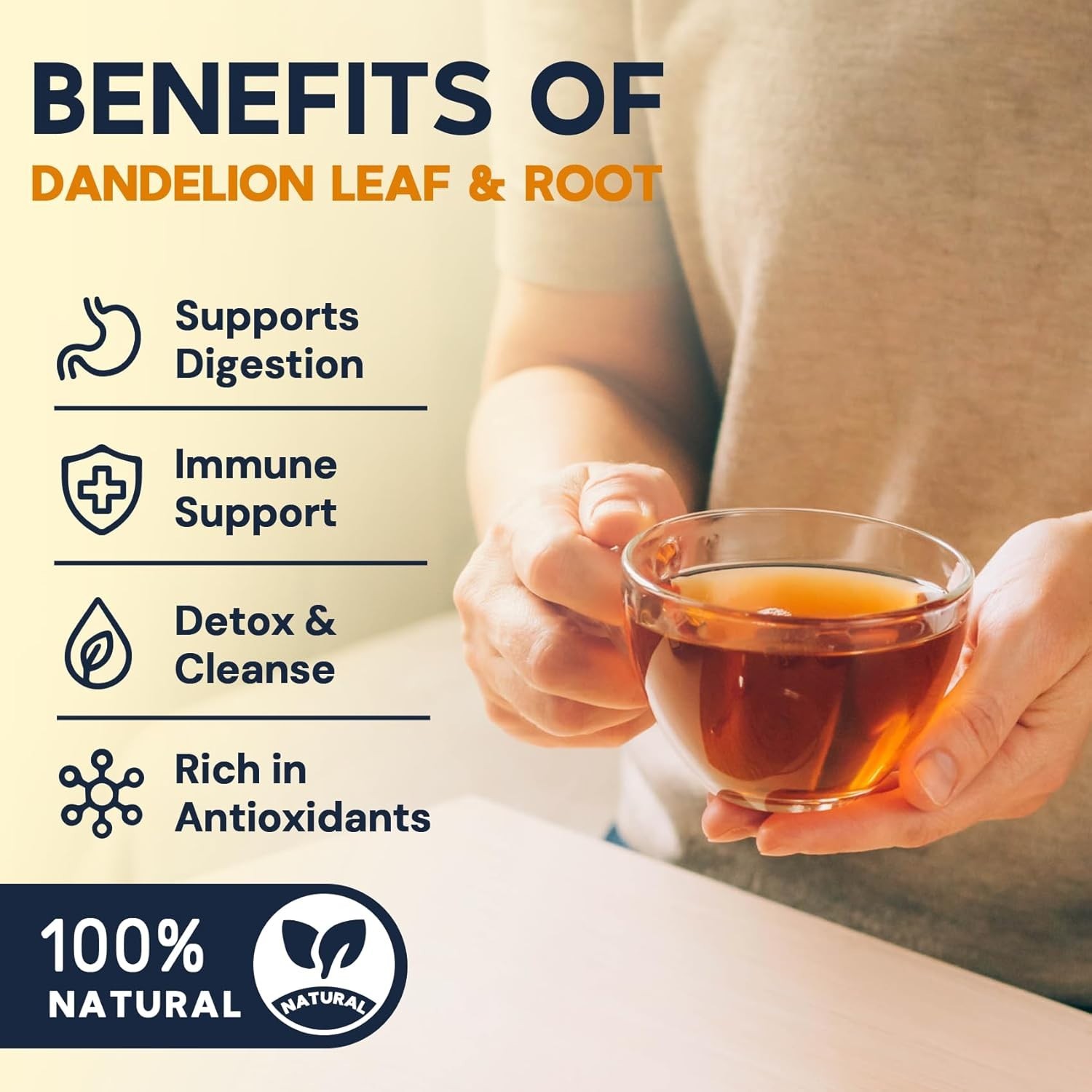 – Dandelion Leaf & Root Tea Bags, 50 Teabags – Natural Dandelion Herbal Tea for