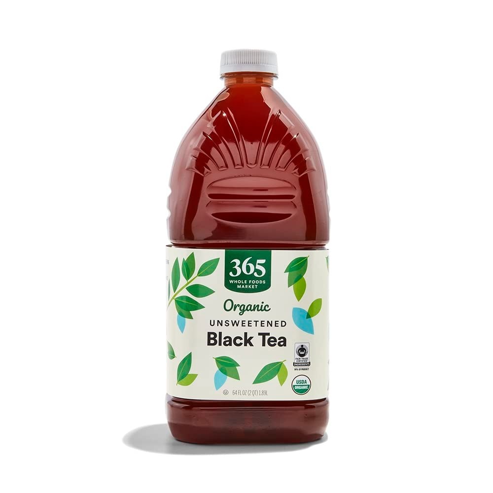 64 Fl Oz Organic Black Tea – High Caffeine Drink with No Sugar