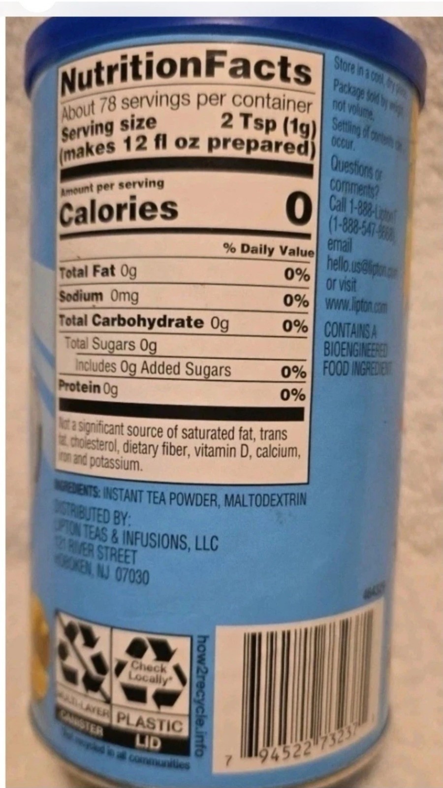 3 PACK NEW Lipton Caffeinated Unsweetened Instant Iced Tea 28 Quarts EXP. 11/26