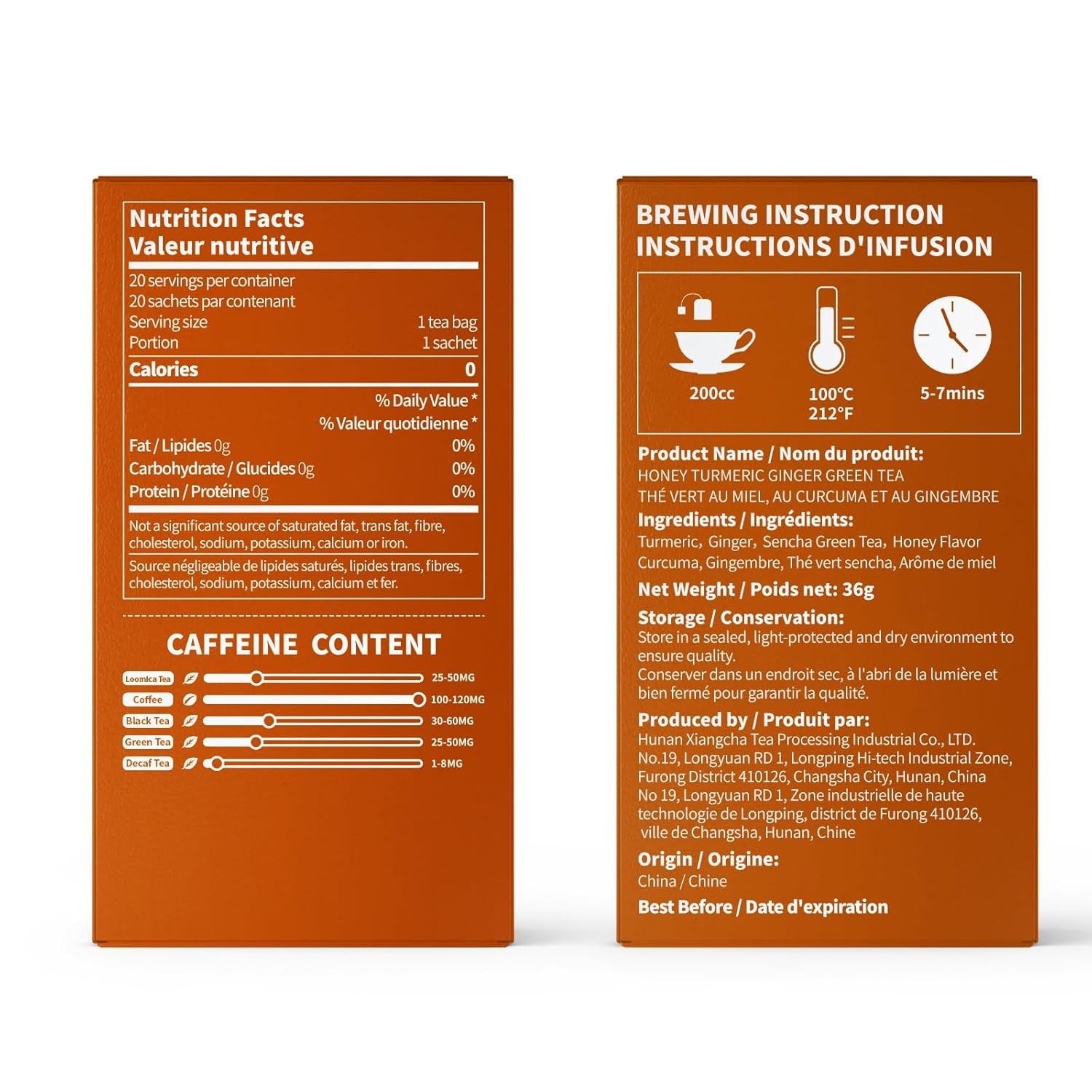 LOOMICA Honey Turmeric Ginger Green Tea, Naturally Caffeinated, Smooth Green Tea