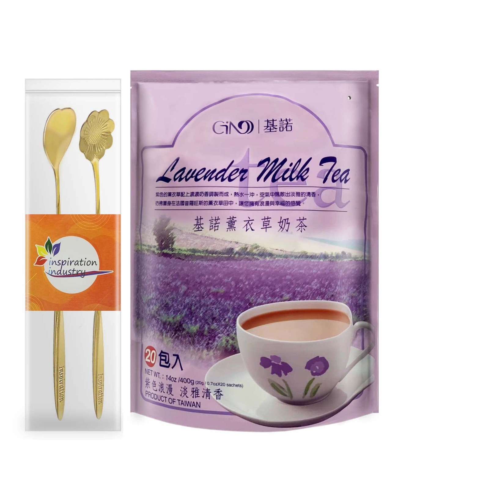 GINO Lavender Milk Tea, Lavender Tea – Lavender Milk Tea Powder 14 Oz (400 g)…