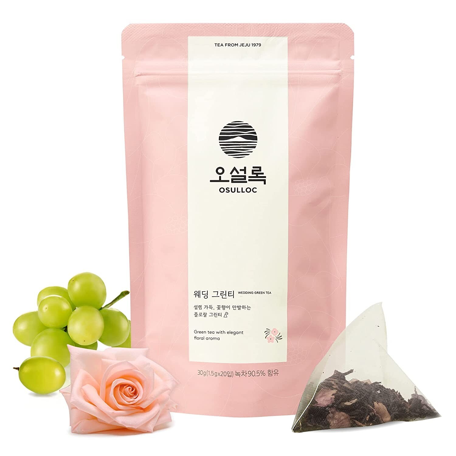 OSULLOC Wedding Green Tea Korean Premium Pyramid 20 Count Tea Bags 1.27oz