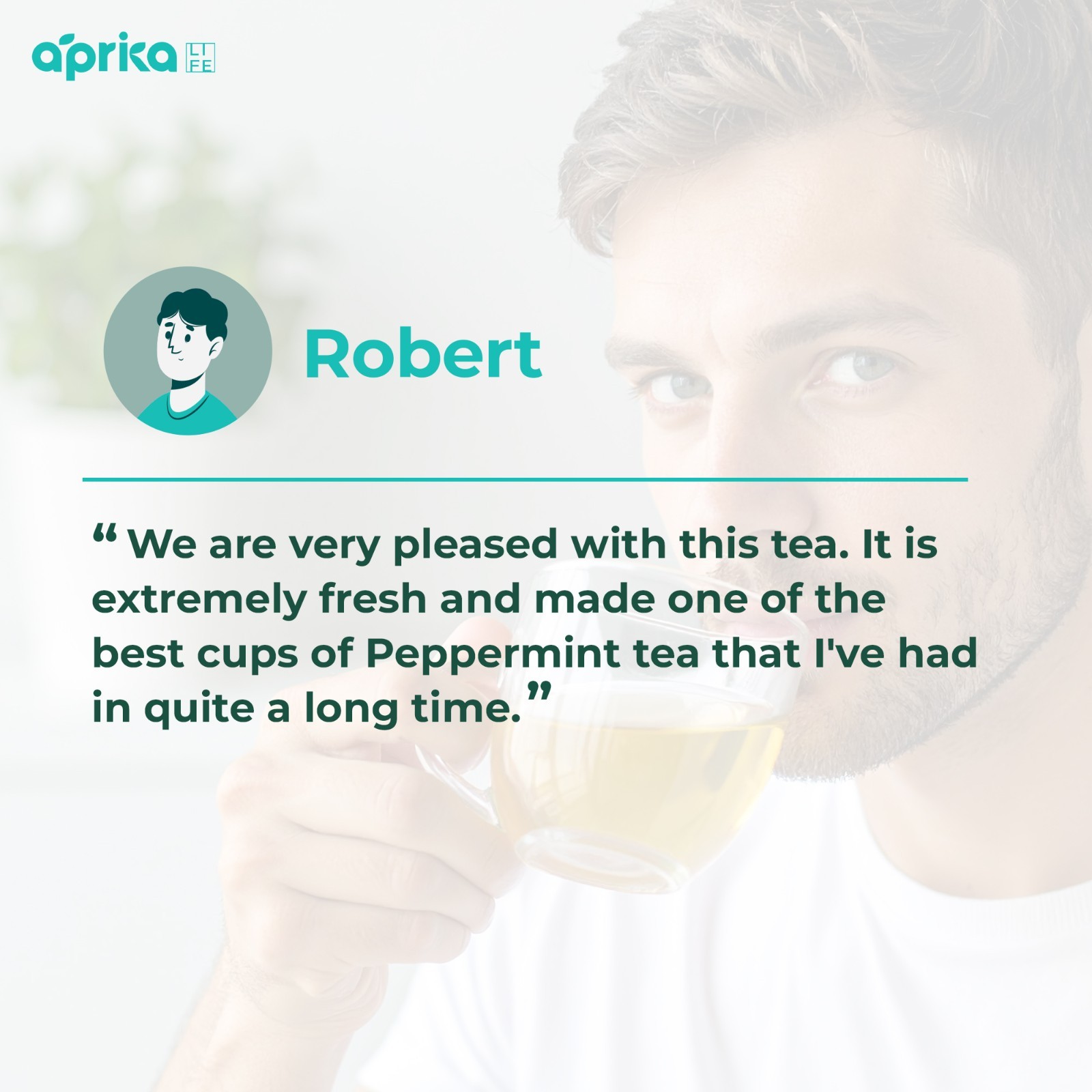 Pure Peppermint Tea – no stems, 100% Natural Herbal Tea, 60 bags, USA seller!