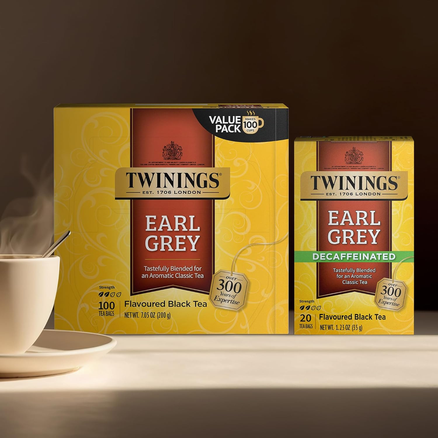 Twinings Earl Grey Tea Combo, Decaf 120 ct plus Classic Black 100 ct