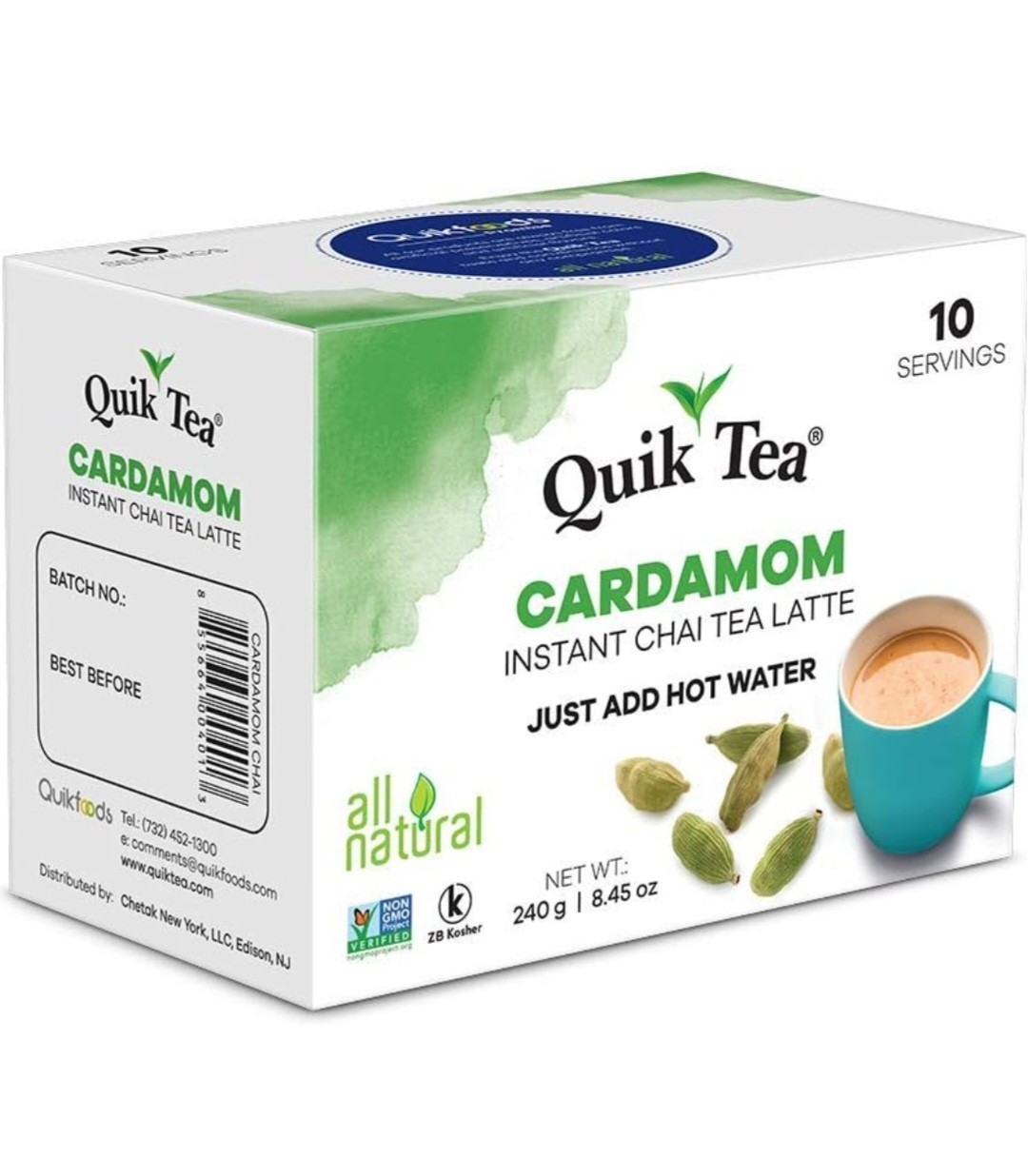 QuikTea Chai Tea Latte 4 Flavor Variety Pack, Cardamom/Masala/Ginger/Lemongrass