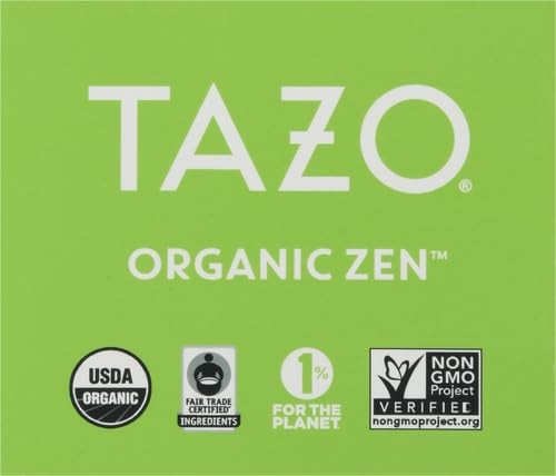 TAZO Organic Zen Green Tea, Caffeinated Tea with Refreshing Lemongrass & Spearmi
