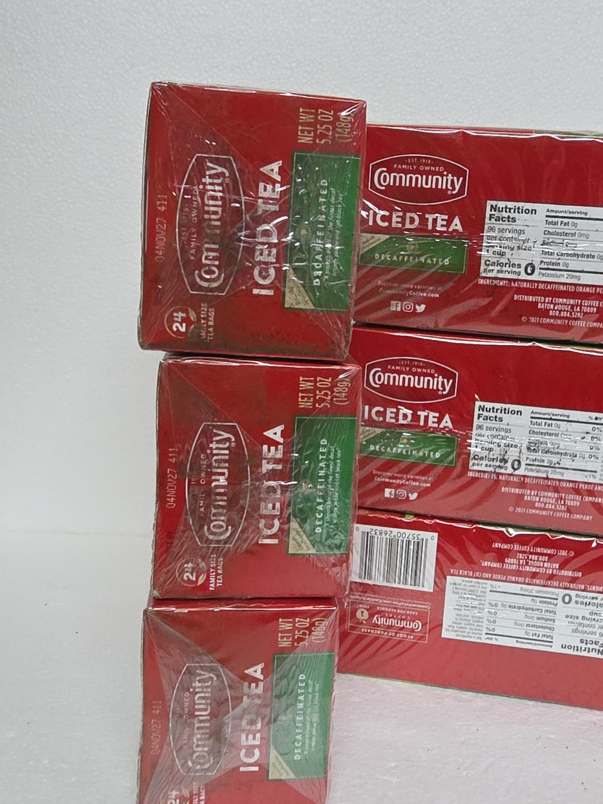 6Pack-Community Coffee Decaf Tea, 24 Iced Tea- (Outer Packaging Damaged) See Pic