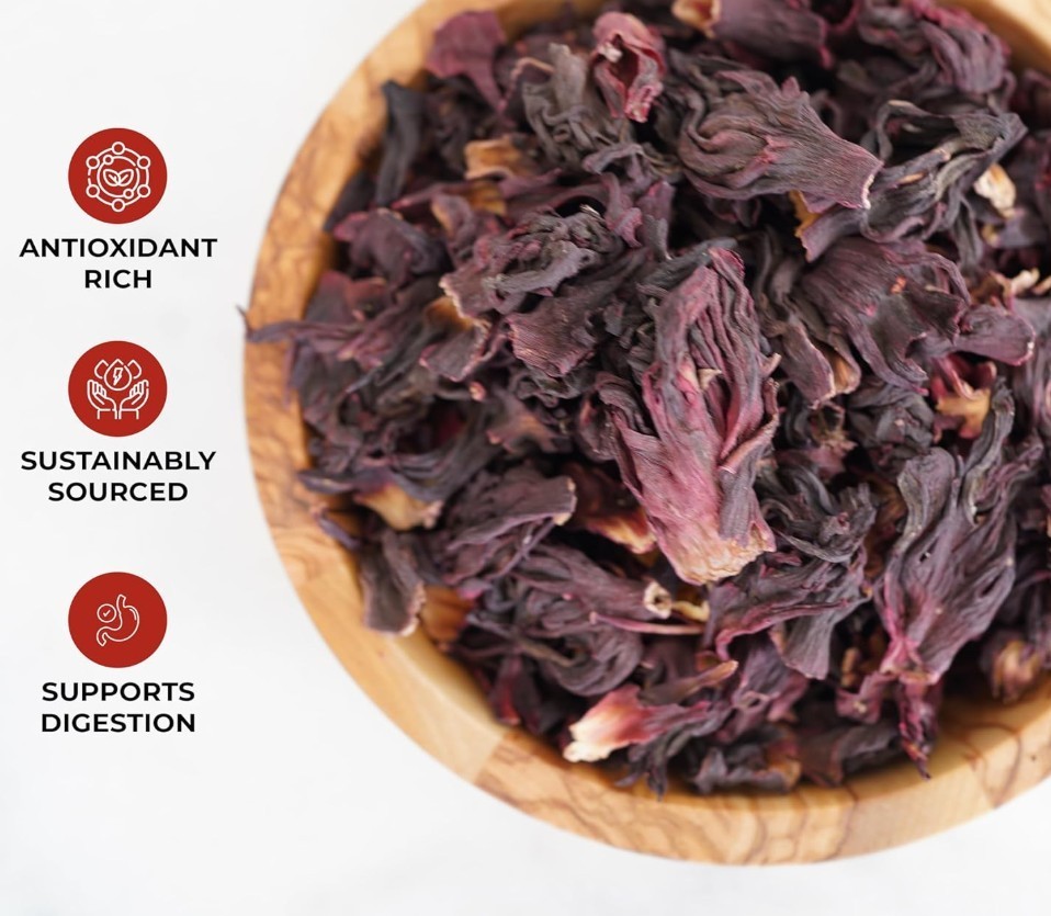 Hibiscus -Dried Whole Hibiscus Flowers, Flor de Jamaica, Sorrel Flower – 1 lb.
