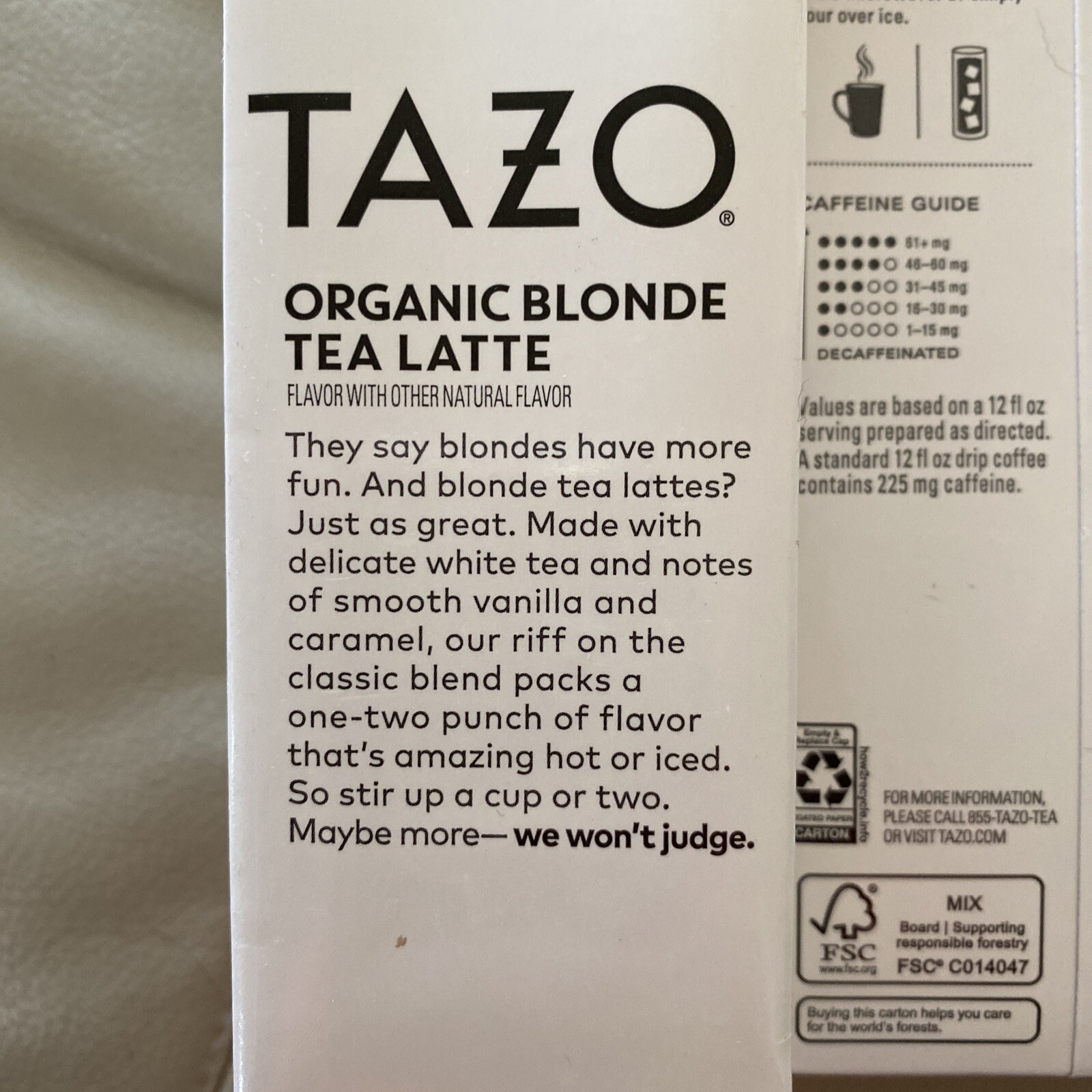 Tazo Organic Blonde Tea Latte White And Black Tea Concentrate 32 oz (Pack Of 3)