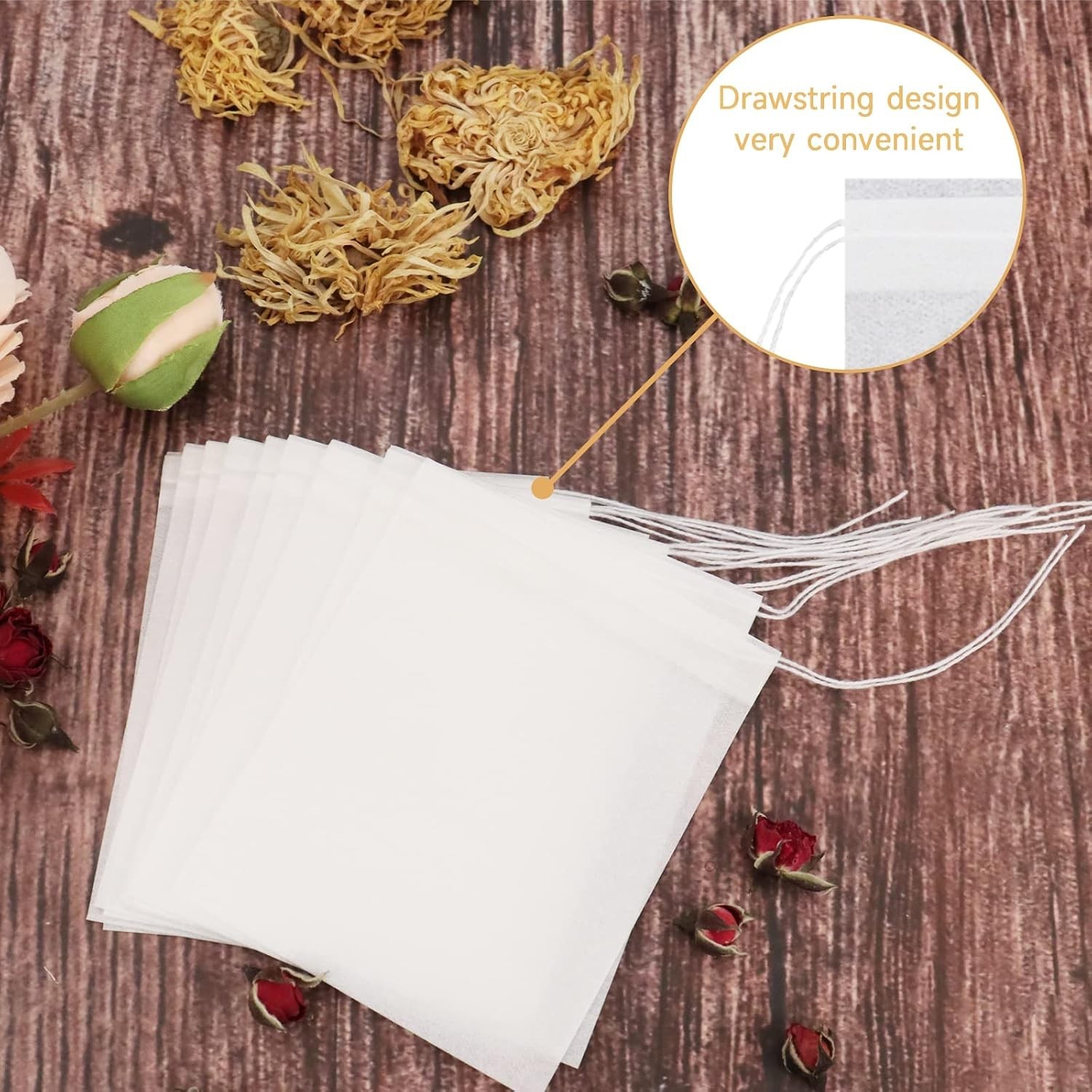 100Pcs Tea Bags for Loose Leaf Tea,3.15 x 3.94 inches Empty Tea Bags,Disposab…
