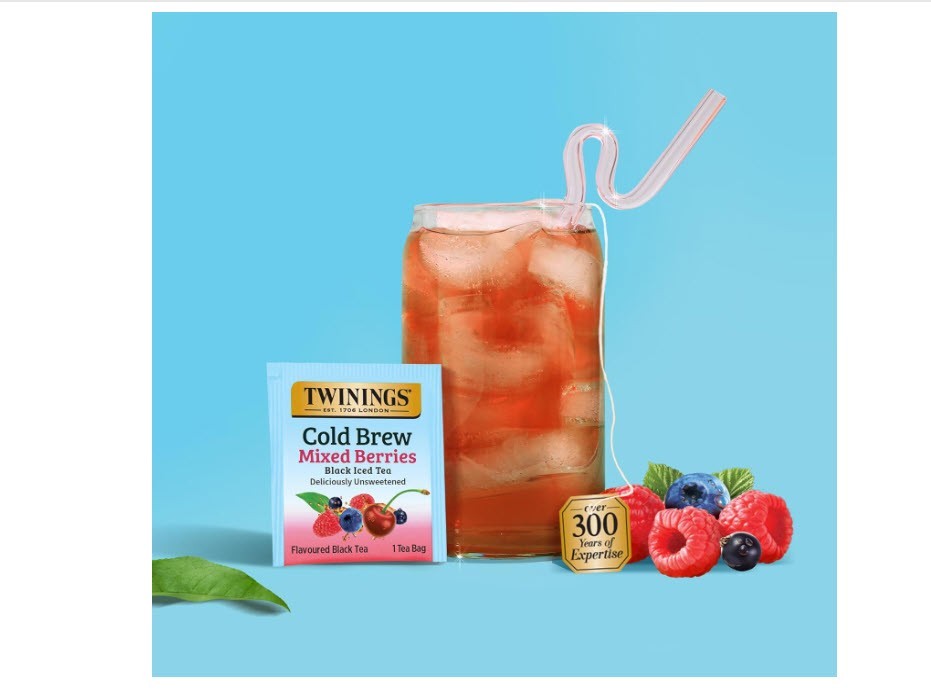 Twinings Mixed Berries Cold Brew Iced Tea Bags, 20 Count (Pack of 6) EXP 2/9/26