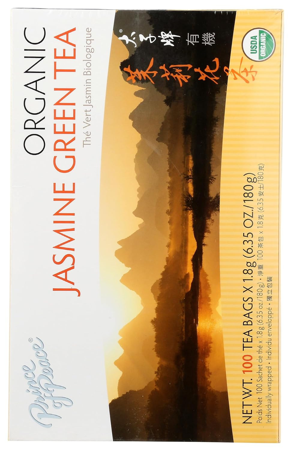 Organic Jasmine Green Tea, 100 Tea Bags – 100% Organic Green Te
