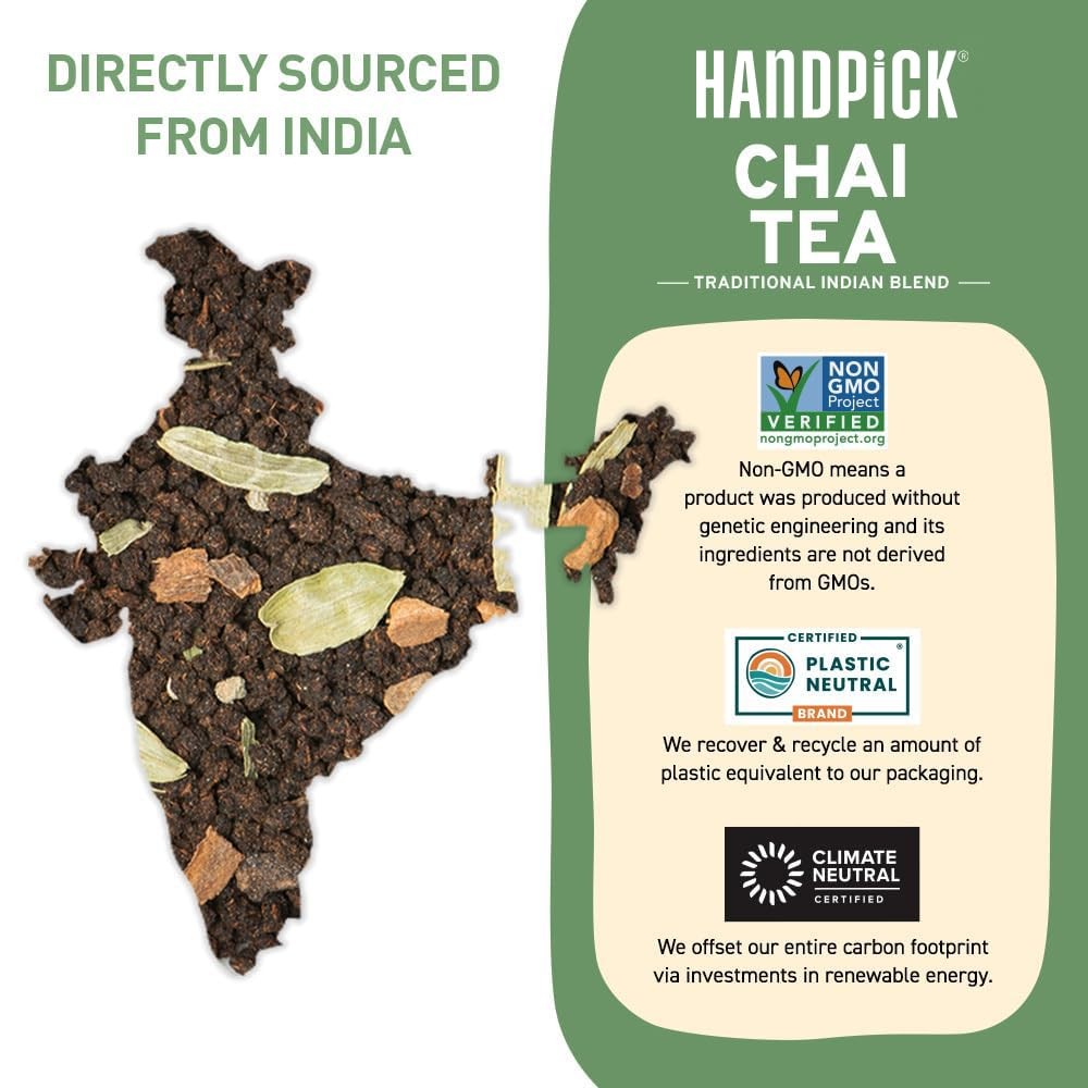 100 Count Masala Chai Tea Bags, Strong, Aromatic, Spiced, Cinnamon, Cardamom