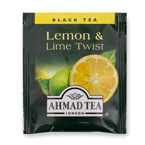 Ahmad Tea Lemon Lime Twist 20 Count Delicious Black Tea Bags Caffeine Free