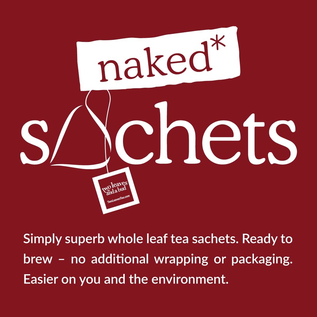 Two Leaves and a Bud Organic Assam 50 Naked Tea Sachets, Whole Leaf Black Te…