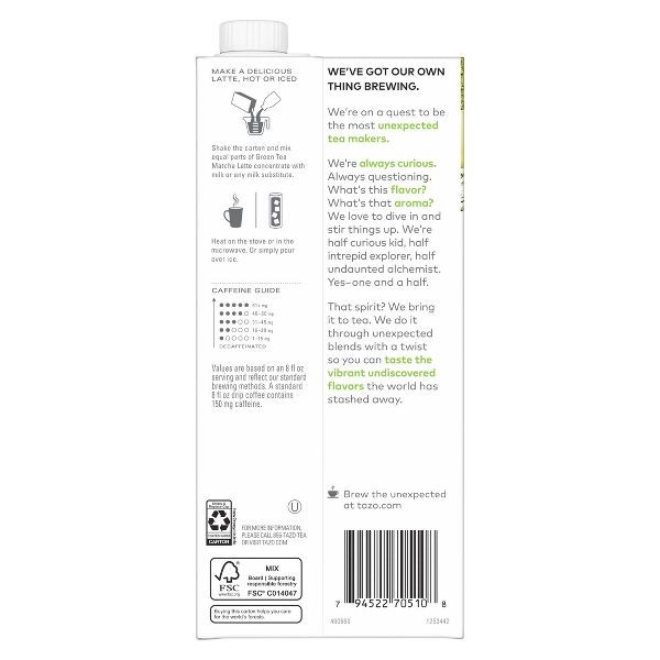 Tazo Matcha Latte Green Tea Concentrate – 32 fl oz