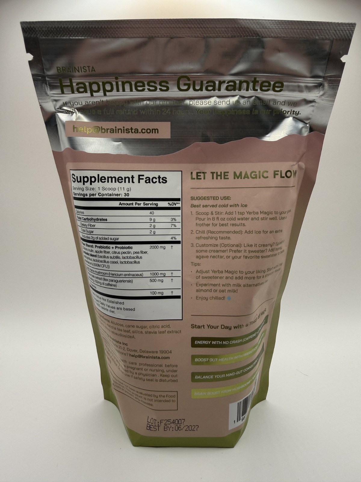 Brainista Yerba Magic Strawberry Matcha Flavor Net Wt 11.64oz – Brand New Sealed