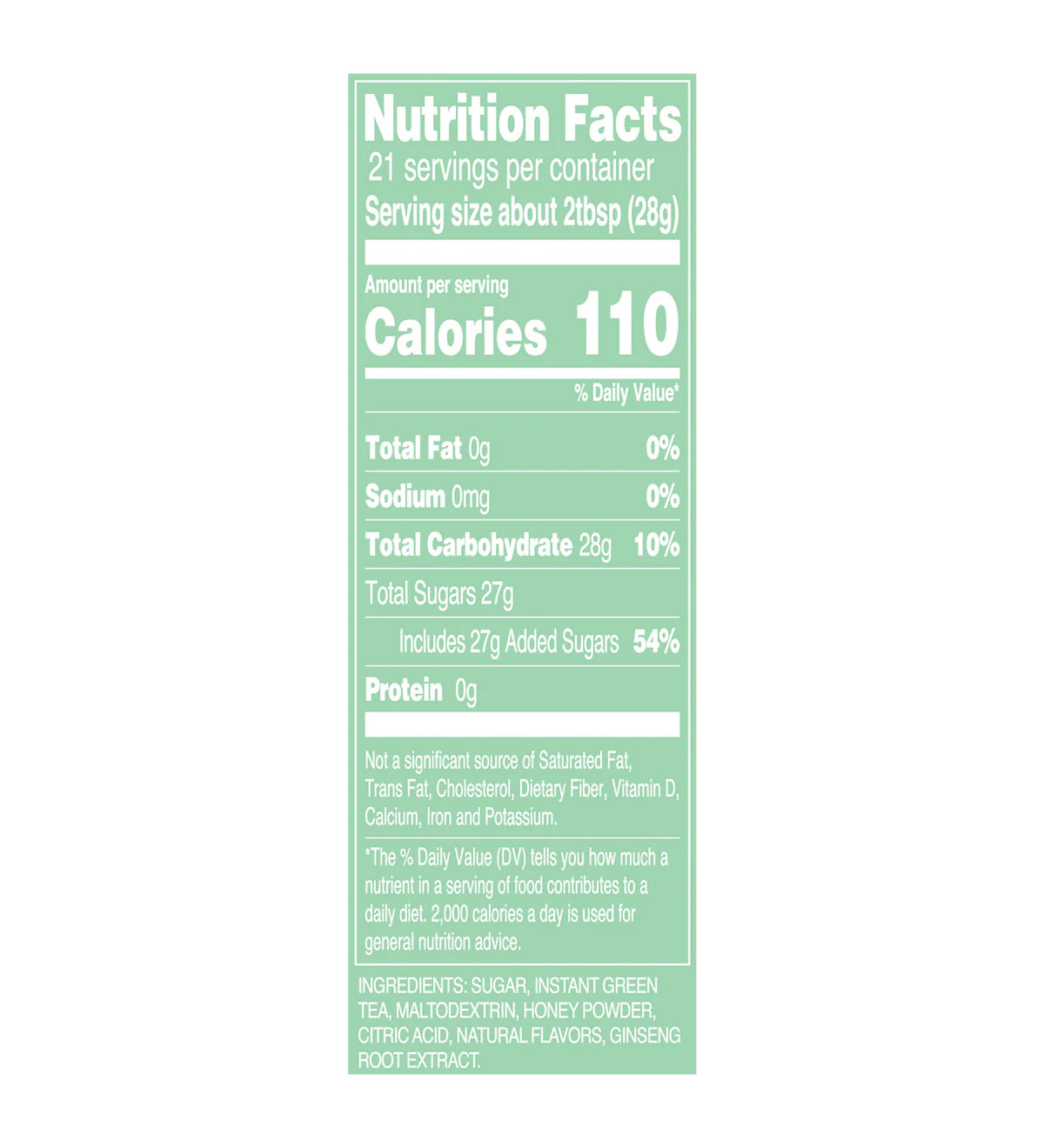 AriZona Green Tea – Sugar Sweetened Powdered Drink Mix – 20.4oz Canister, Makes