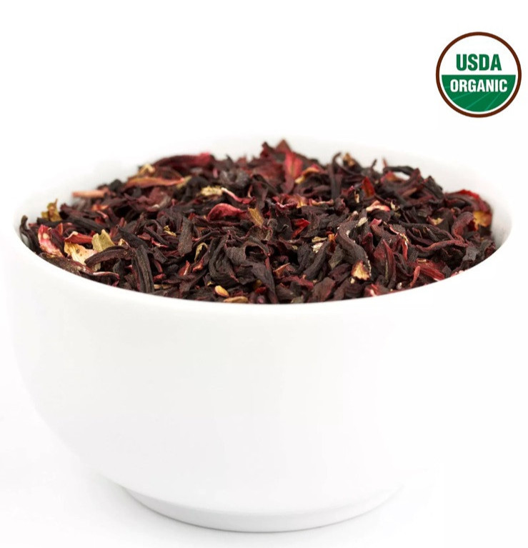 Hibiscus Tea 1LB (16Oz) 100% CERTIFIED Organic Hibiscus Flowers Herbal Tea
