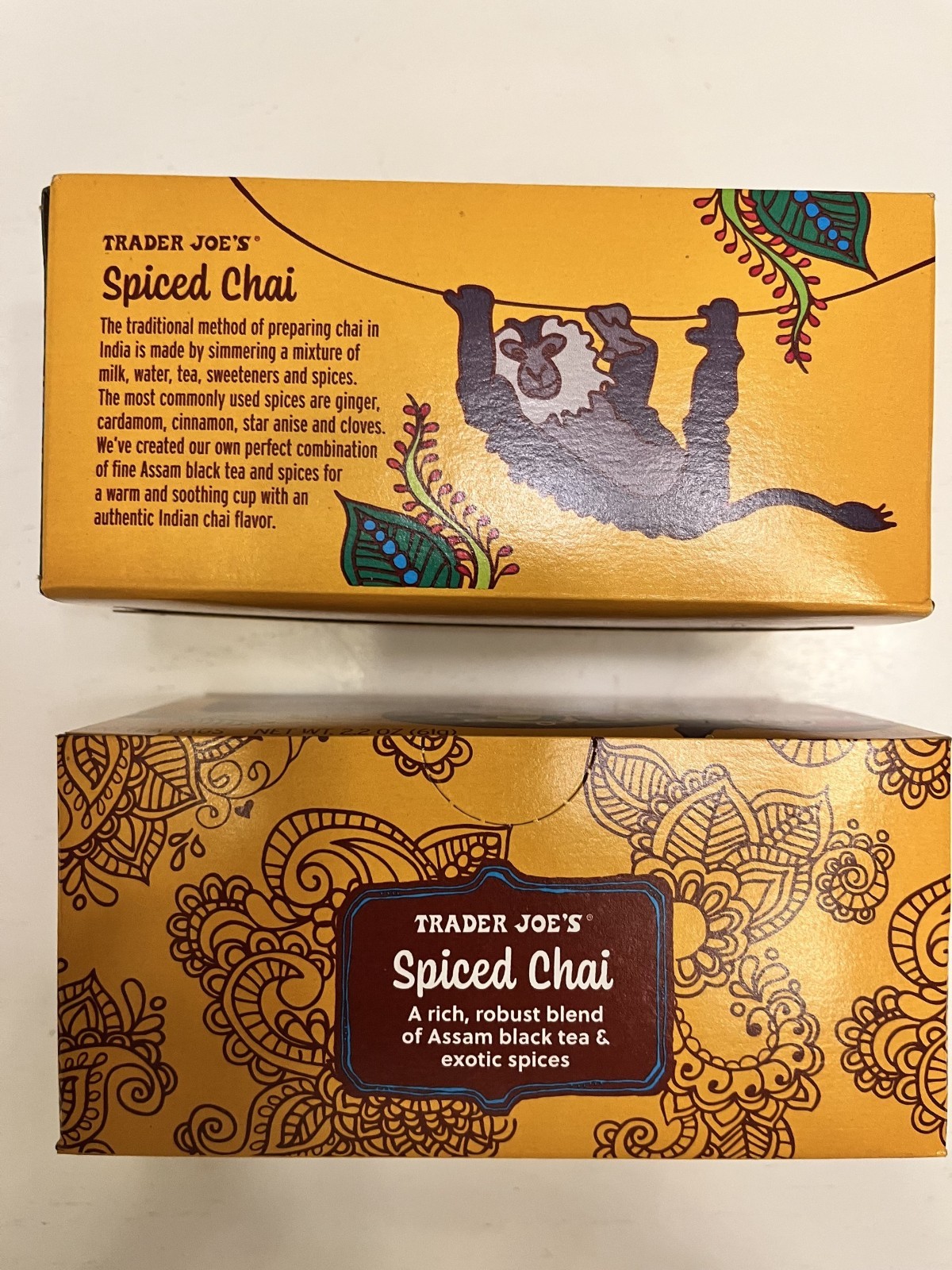 2 – Trader Joe’s Spiced Chai (Rich, Robust Blend of Assam Black Tea) 20 Tea Bags