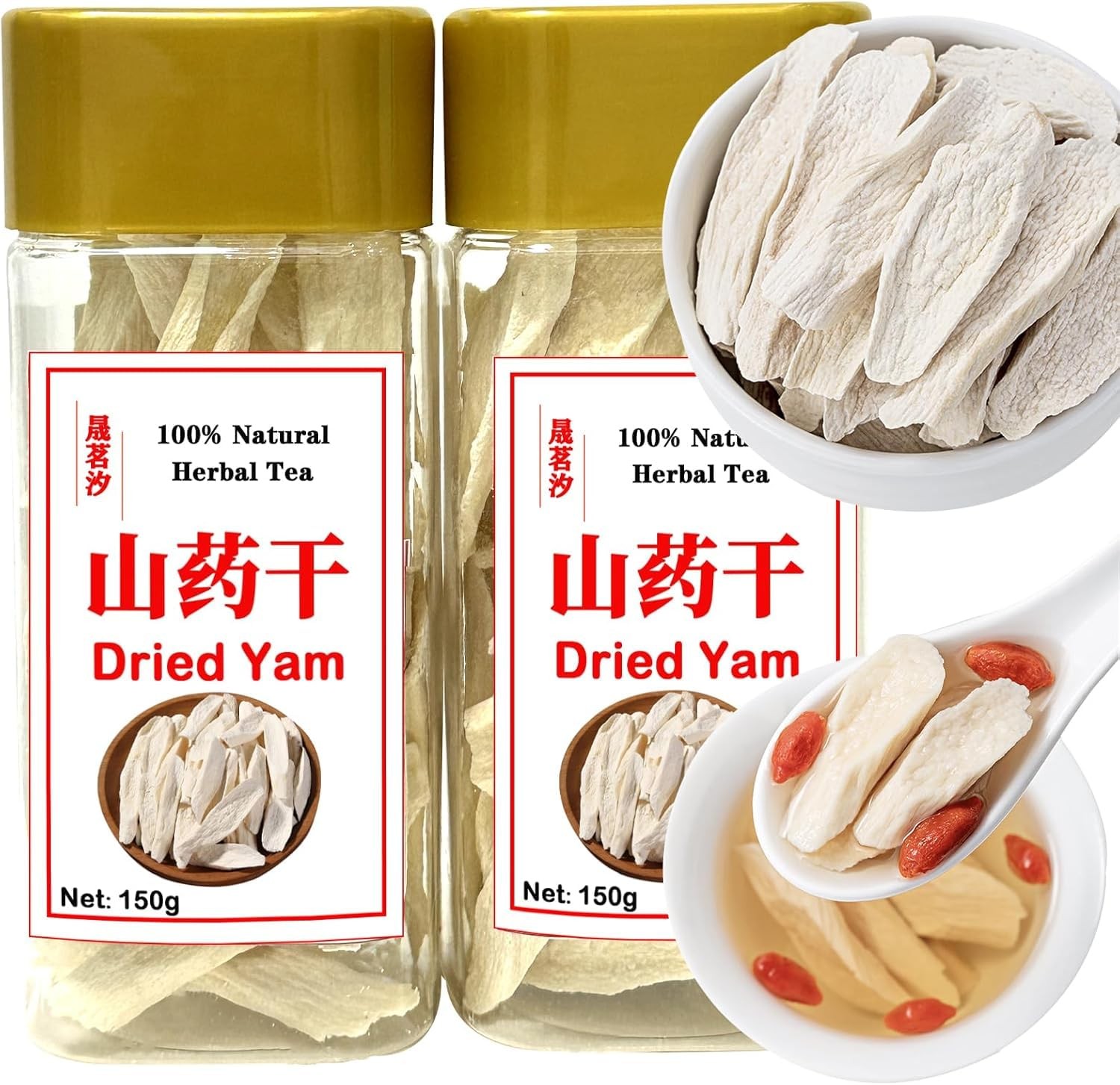 Dried Yam 10.6oz/300g150g*2 Dried Iron Stick Yam Large Slices of Iron Stick B…
