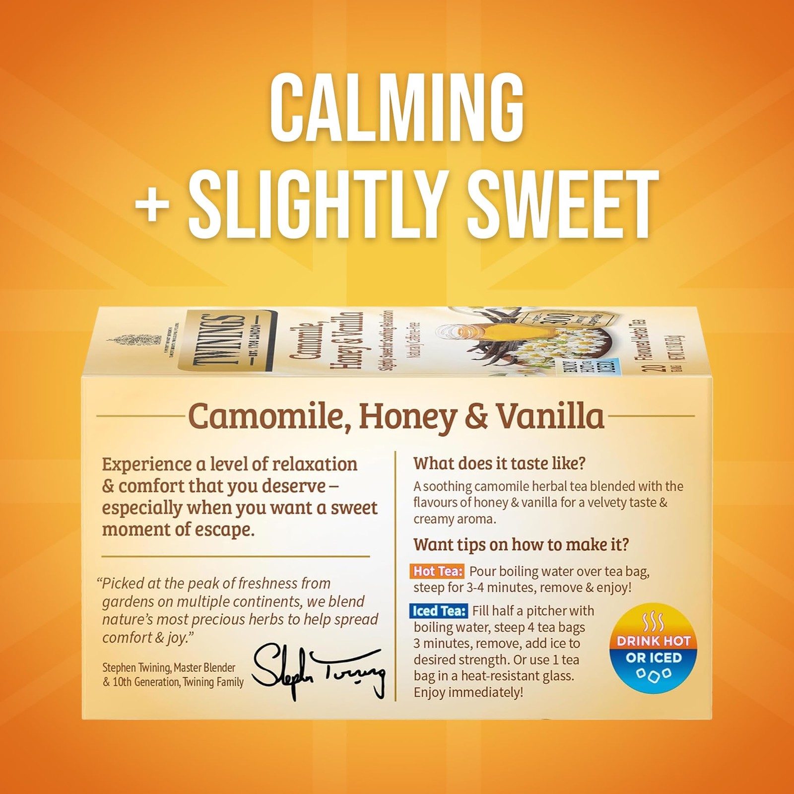Twinings Camomile, Honey & Vanilla Herbal Tea 20 Count (Pack of 1), No Color