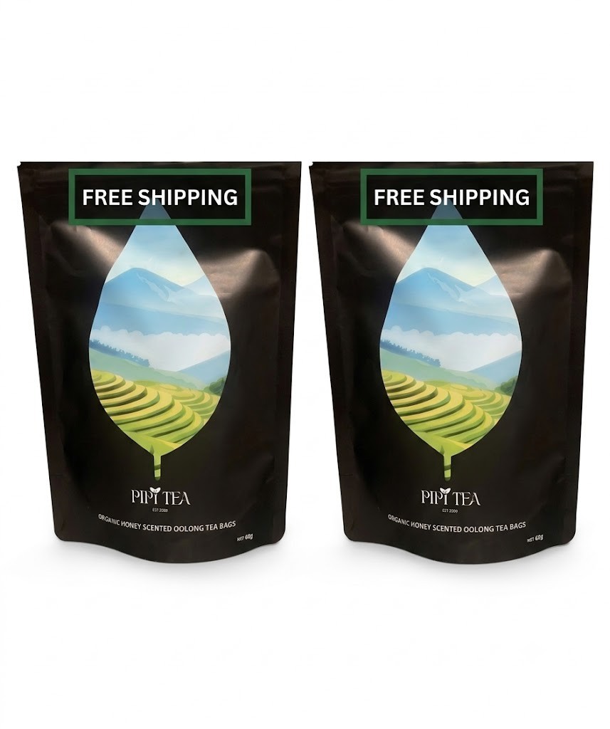 PIPI TEA Organic Honey Scented Oolong Tea Bags, 60g (20 Count) 2 pack