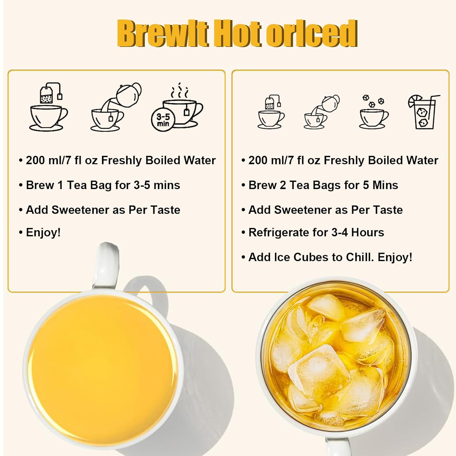 Premium Turmeric, Ginger, Cinnamon Blend Tea Bags, 100% Natural & No Additives &