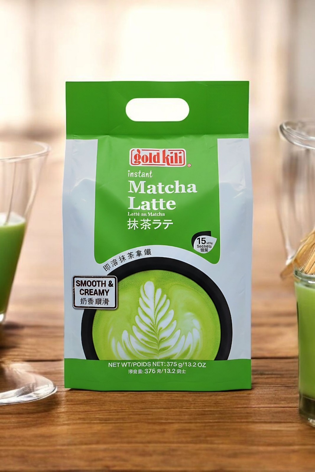 Gold Kili Matcha Latte | Instant Powder Mix | Japanese Style | 15 Sachets 375g