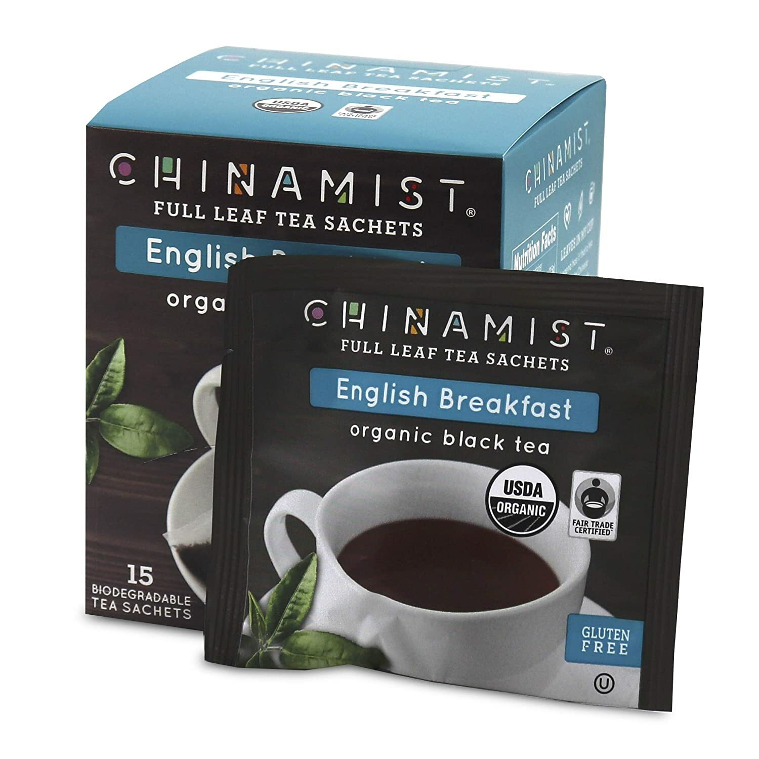 China Mist English Breakfast Organic Black Tea, 6/15 count boxes