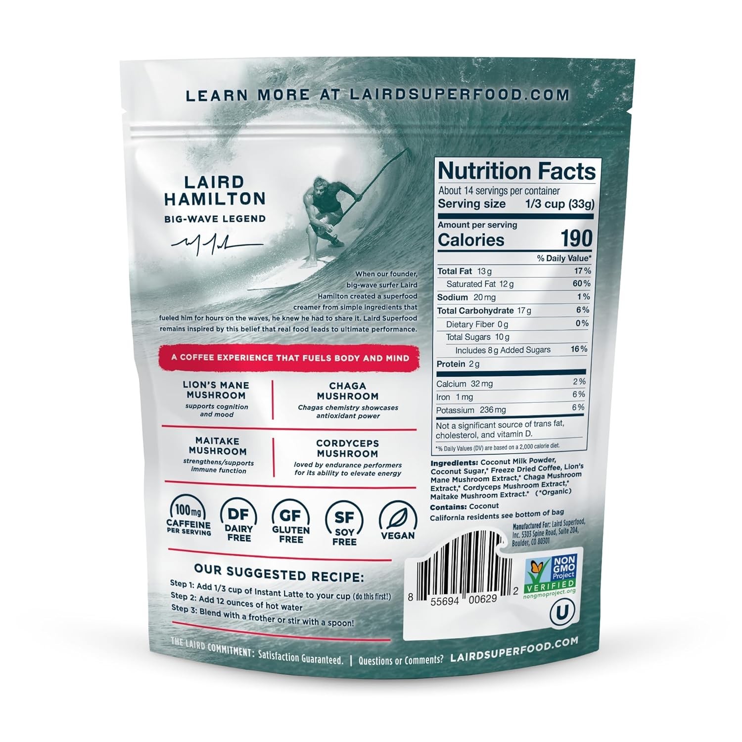Sweet & Creamy Instant Latte – Non-Dairy Superfood Creamer, 16oz Delight