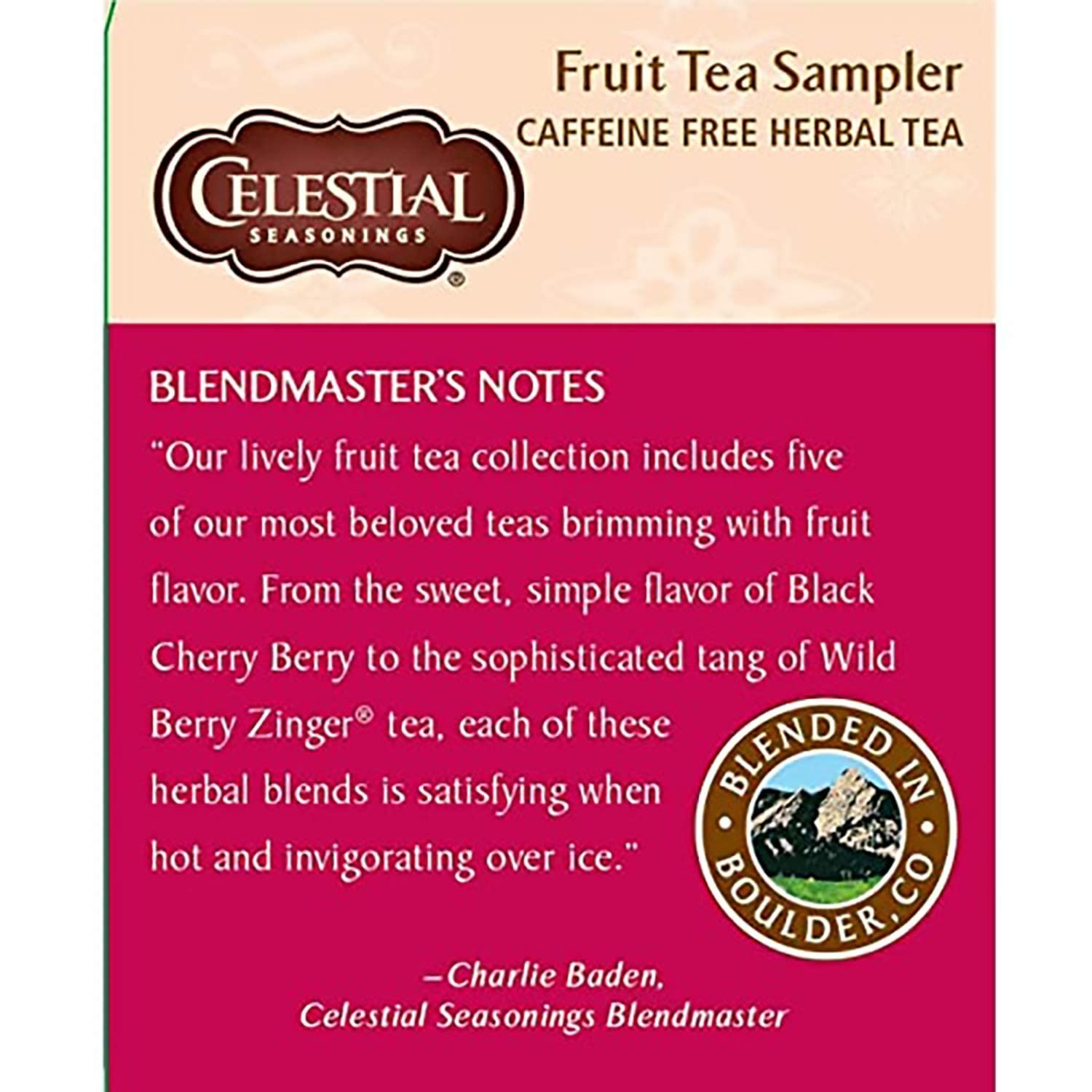 Elegant 18 Count Caffeine-Free Fruit Tea Sampler – Natural and Allergen-Free