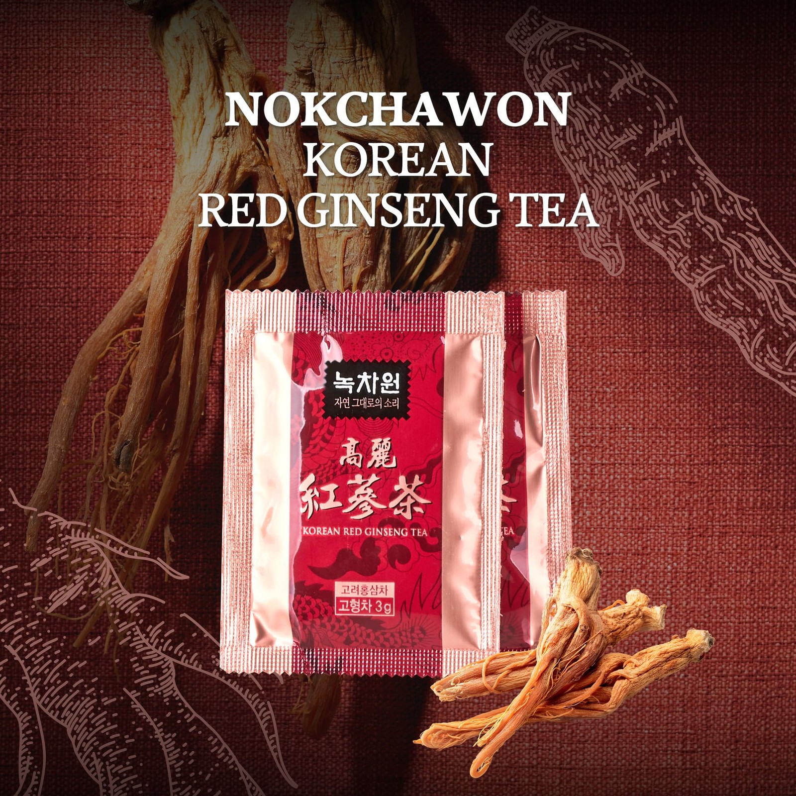 [] Korean Red Ginseng Tea Granules – 50 Sachets of Premium Panax Root Extract…