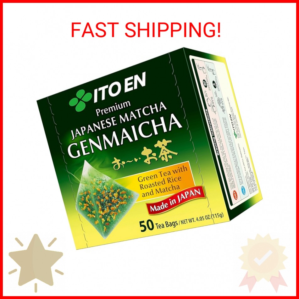 ITO EN Oi Ocha Premium Japanese Matcha Genmaicha Green Tea – Tea Bags, 50 Count