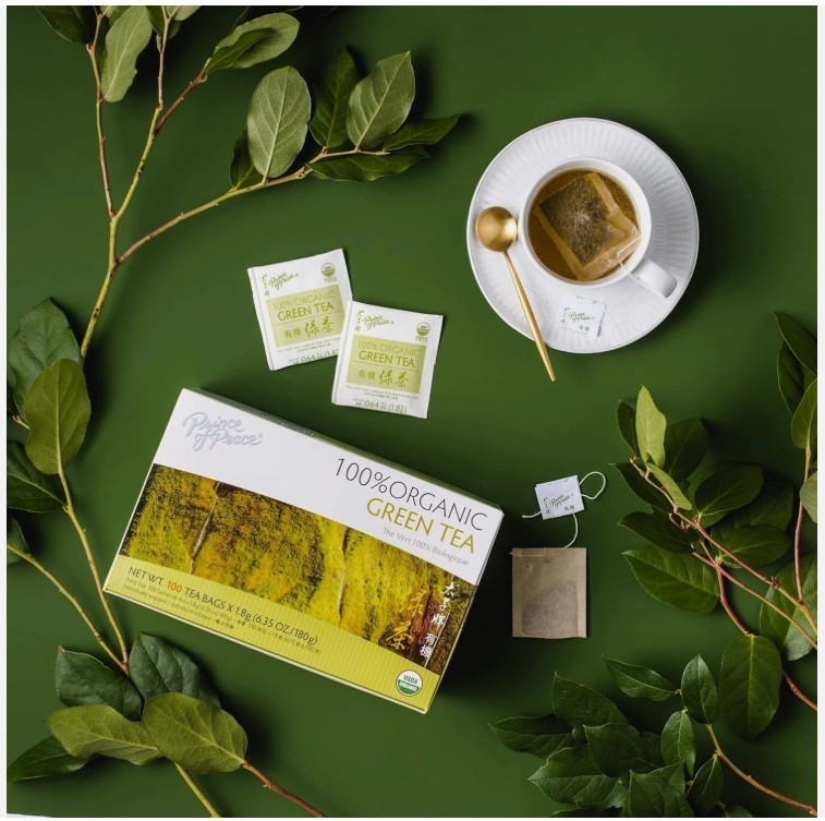 Prince of Peace Organic Green Tea, 100% Natural 6.35 Oz / 180g – 100 Tea Bags