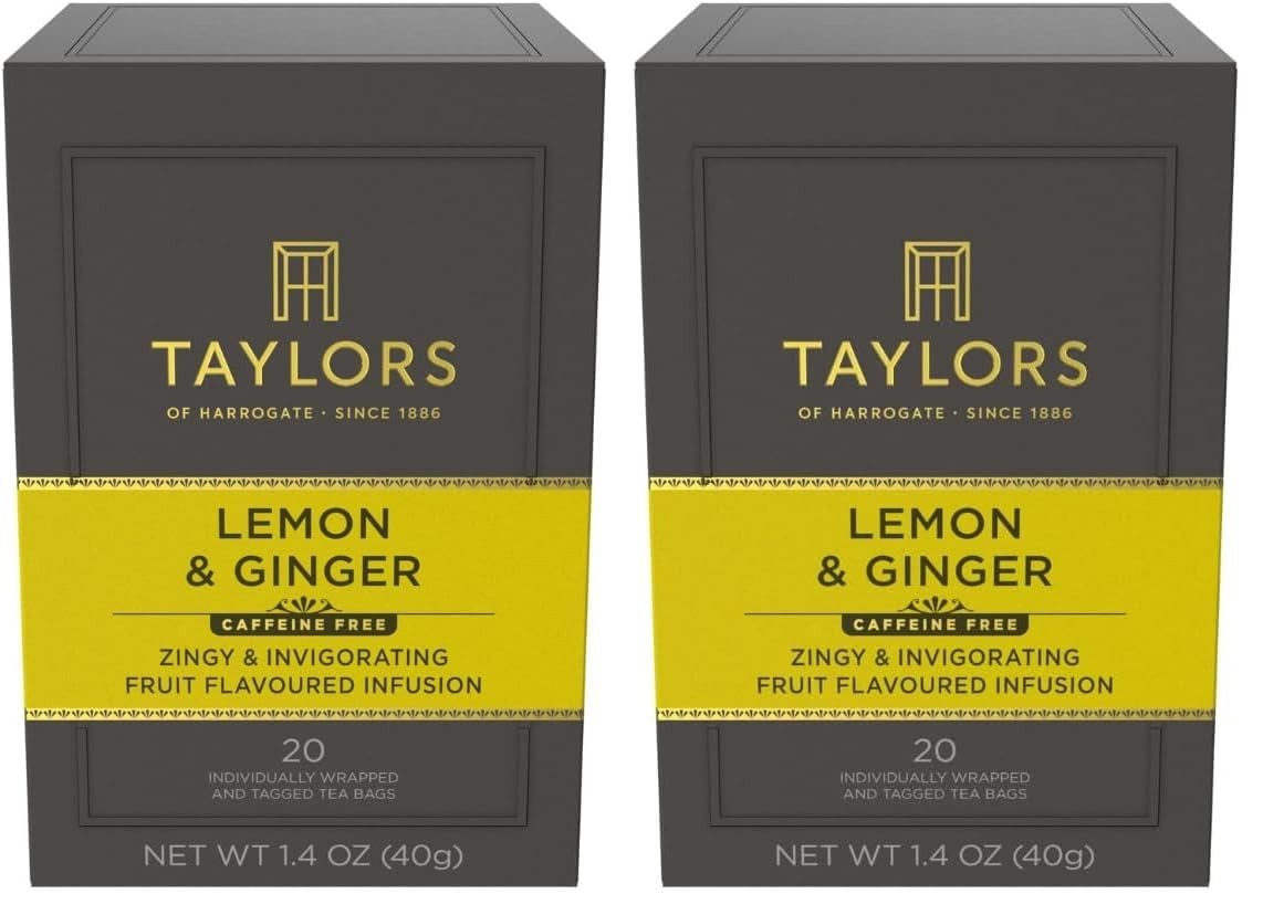 Eco-Friendly Lemon & Ginger Herbal Tea – 40 Individually Wrapped, Friendly