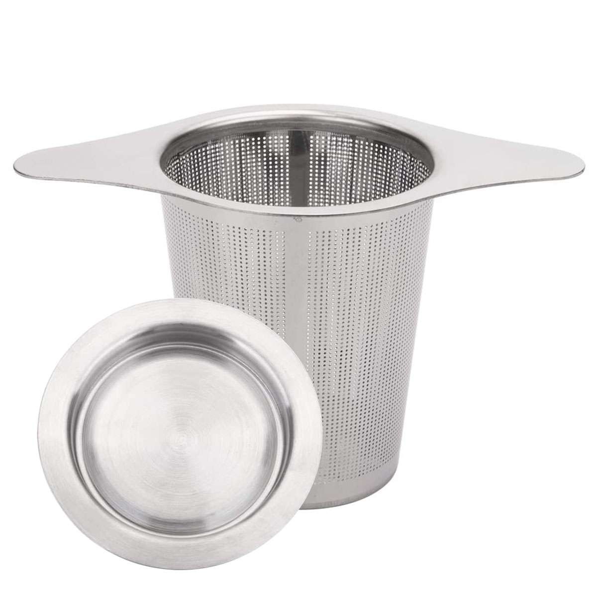 Tea Ball Infuser Stainless Steel Filter Squeeze Leaves Herb Mesh Strainer w/ Ear