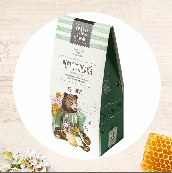 Травы и Пчелы “Новгородский” Herbal Tea Novgorod 20 pyramids
