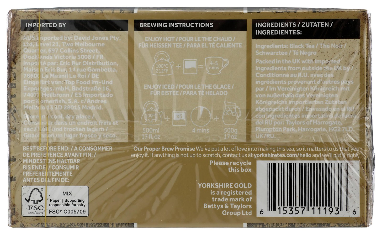 TAYLORS OF HARROGATE Yorkshire 40 Count (Pack of 1), 40 Teabags 1)