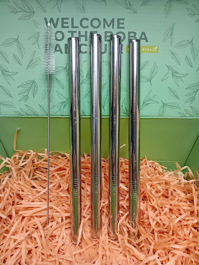 TeaGal Bubble Tea Kit w/ 4 Reusable Straws Earl Grey Black Jasmine Green
