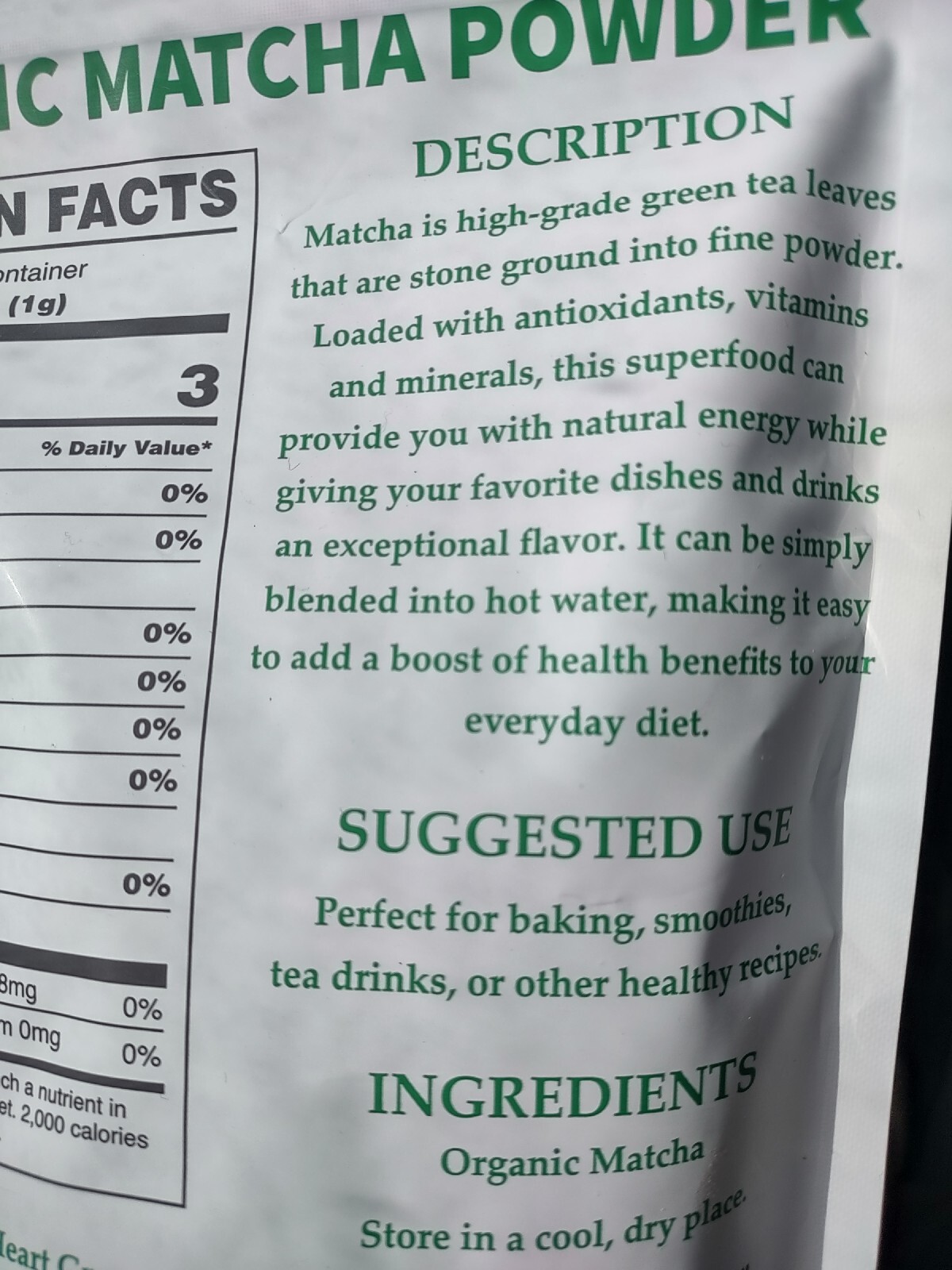 Cherie Sweet Heart Organic Matcha Powder – Matcha Green Tea Powder 16oz/1 pound