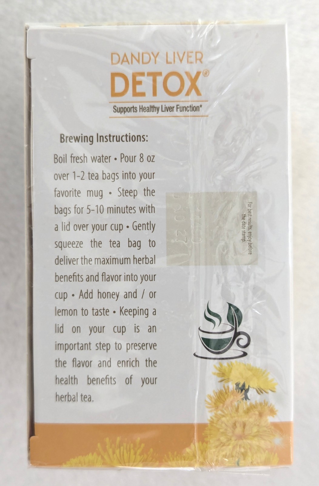 USDA Organic Dandelion Liver Detox Tea, 2 Boxes, 20 Count Each, Exp 10/27