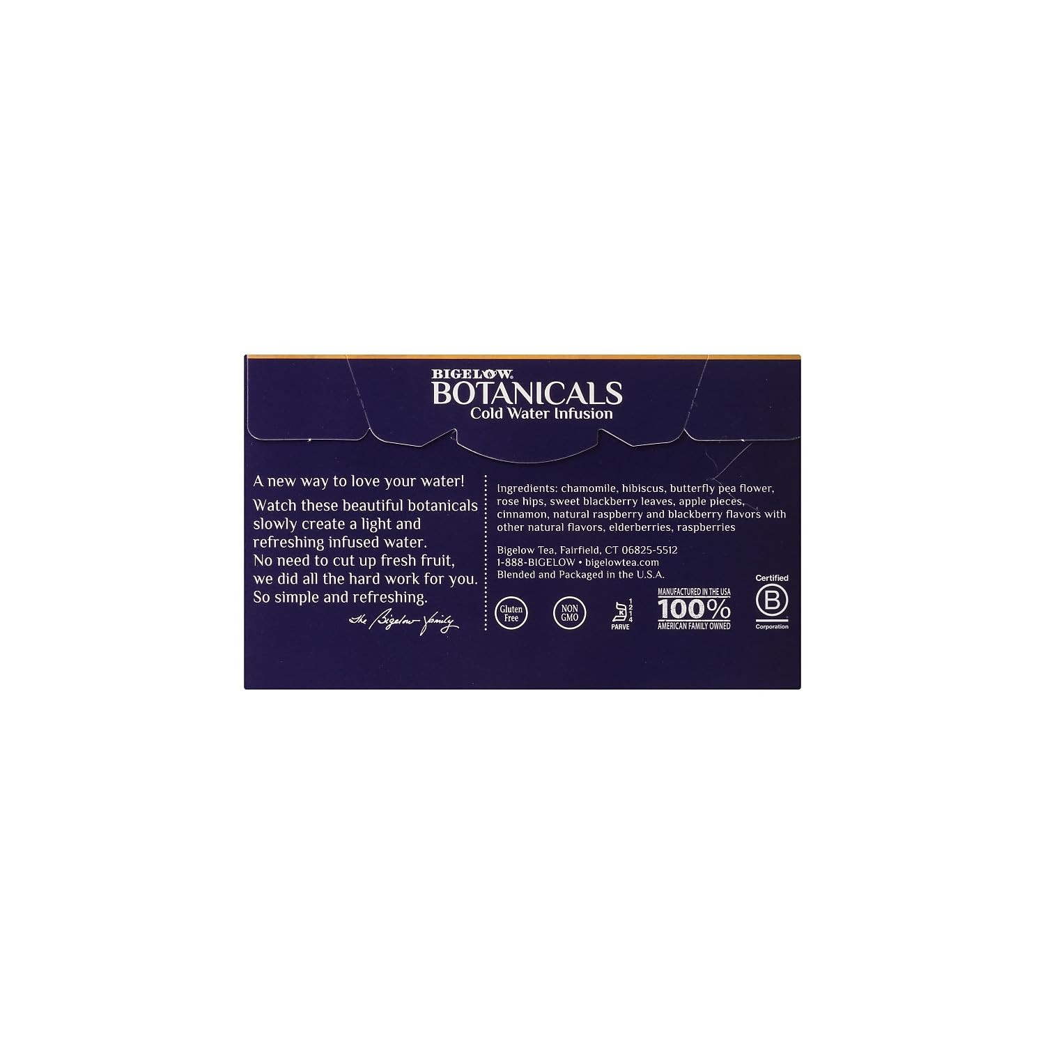 Botanicals Cold Water Infusion Blackberry Raspberry Hibiscus Tea Bags 18 Count B