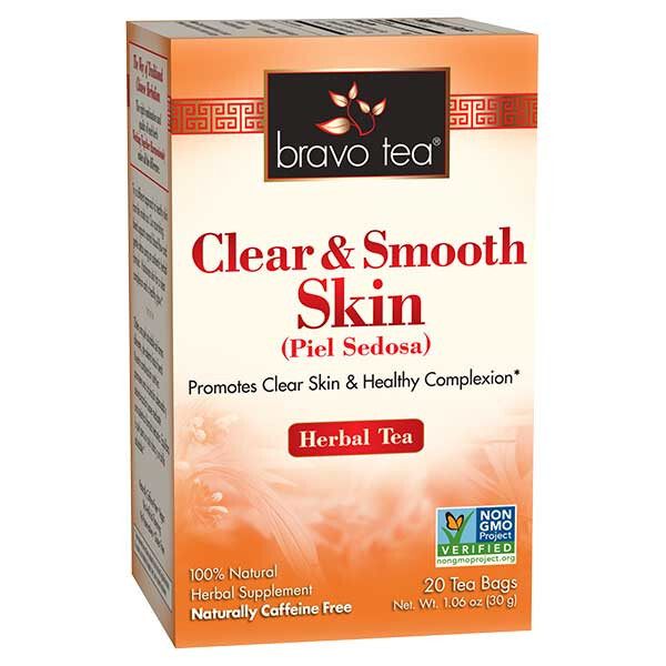 Bravo Herbal Tea Clear & Smooth Skin 20 Tea Bags Clear Skin & Complexion NO GMO