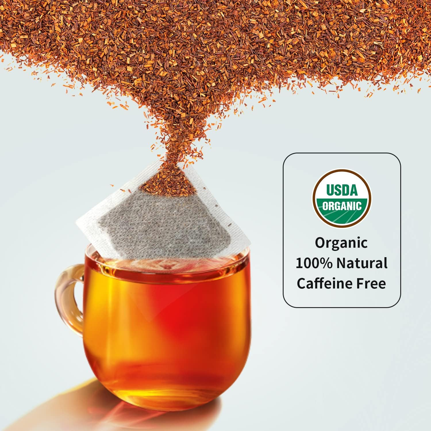 Organic Rooibos Tea, 9Oz (250G), 100 Tagless Tea Bag, Naturally Caffeine Free, U