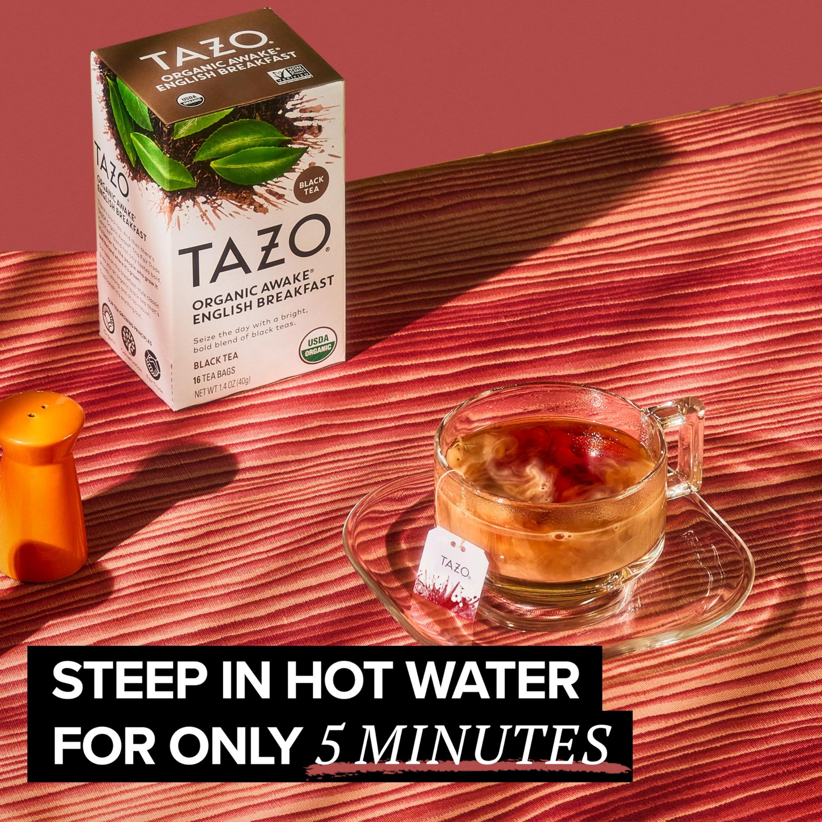 TAZO Organic Awake English Breakfast Black Tea Bags, Bold Traditional Breakfa…