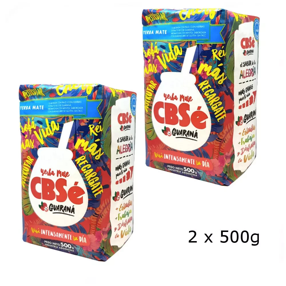 2 -Pack) Yerba Mate CBSE Guarana Energy 500gr each. Ship from USA