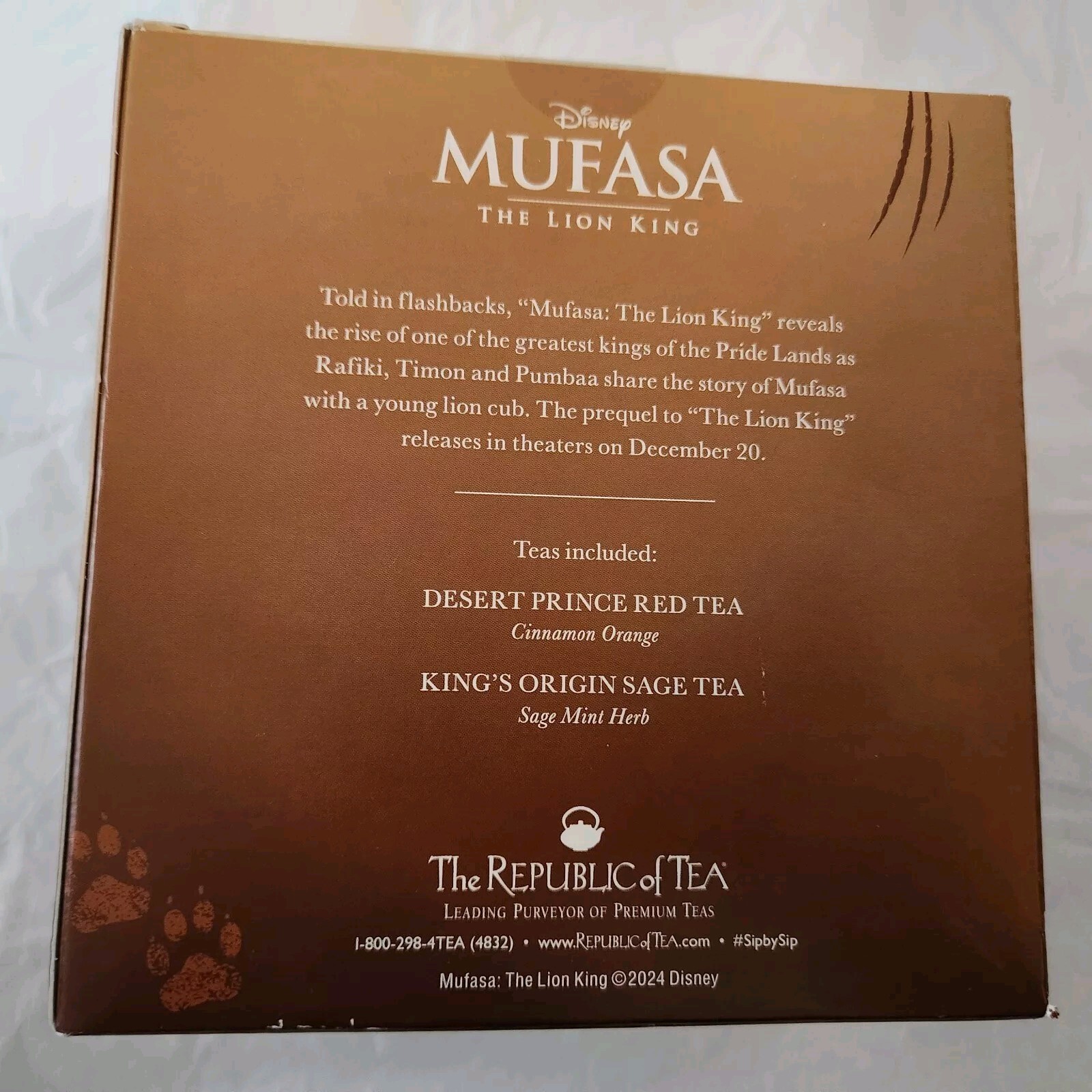 Republic of Tea Disney Mufasa Set Desert Prince Red & Kings Origin Sage *new*