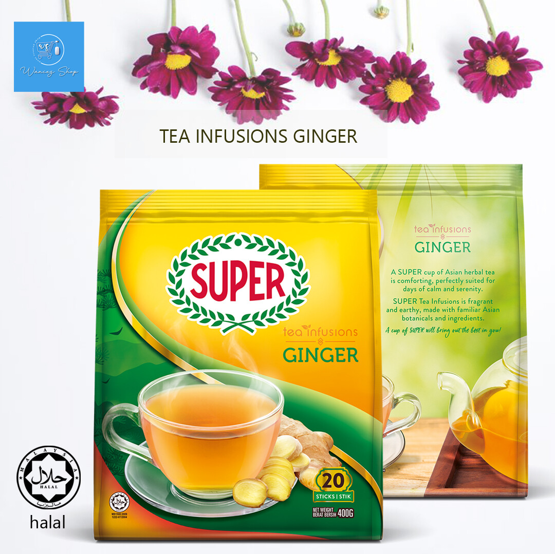 Super Herbal Tea Infusions Ginger – Bundle of 3 (60 Sachets) HALAL Asia Blend