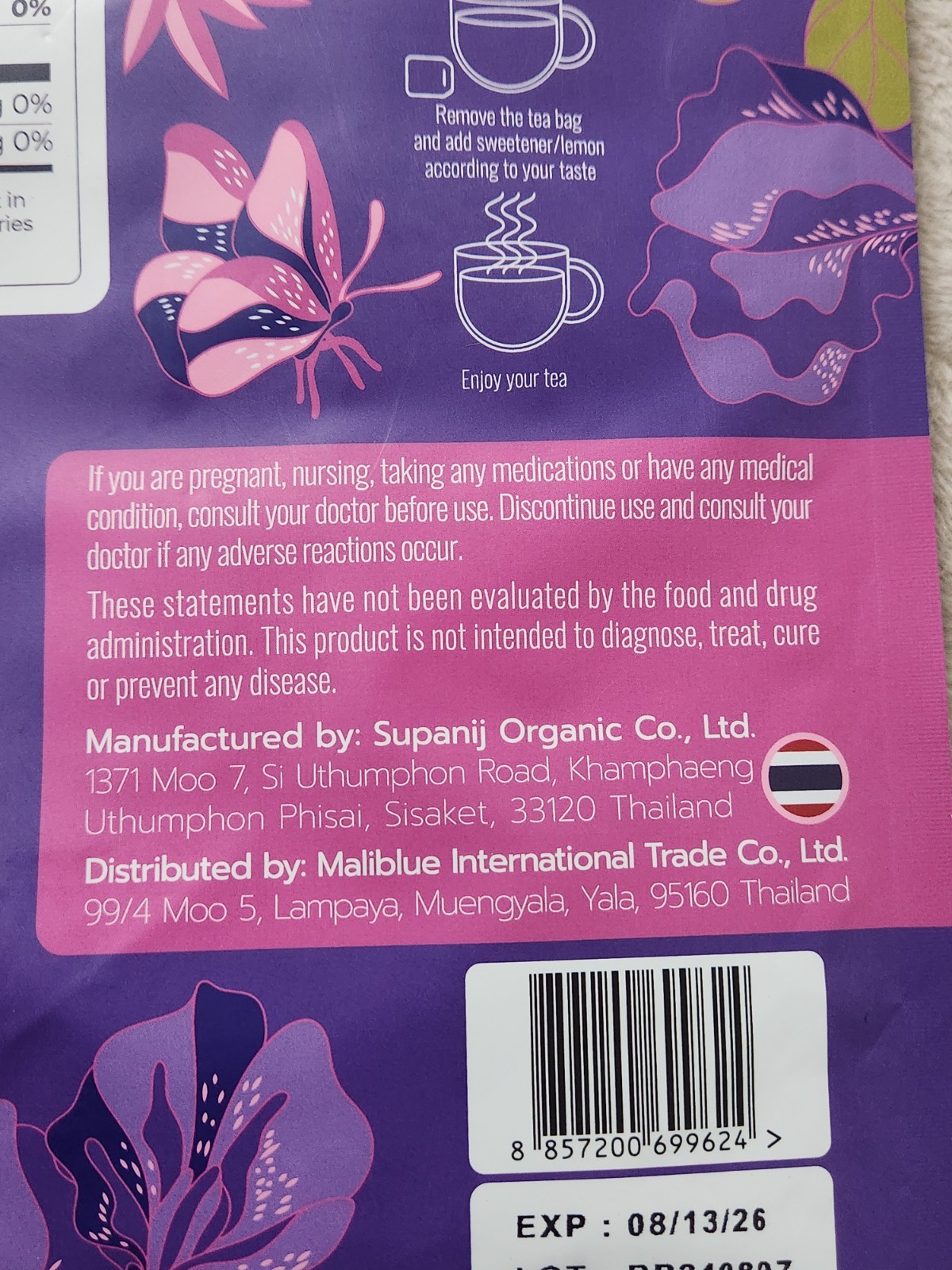 Butterfly Pea Flower Tea – 60 Tea Bags – Exp. 8/13/26 – NEW